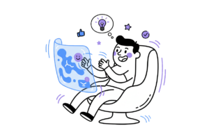 un hombre teniendo una experiencia multisensorial estrategia