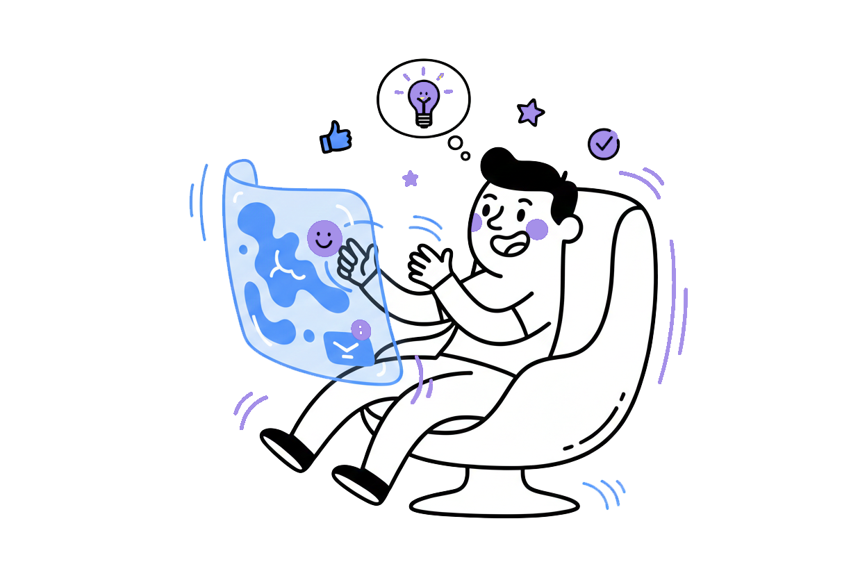 un hombre teniendo una experiencia multisensorial estrategia