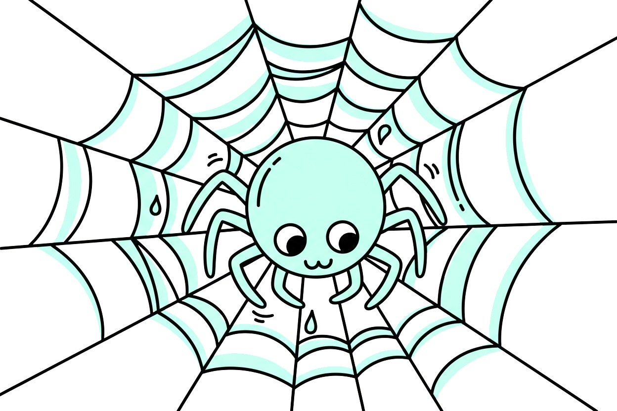 una araña tejiendo una red, representa el crawler de google construyendo el índice