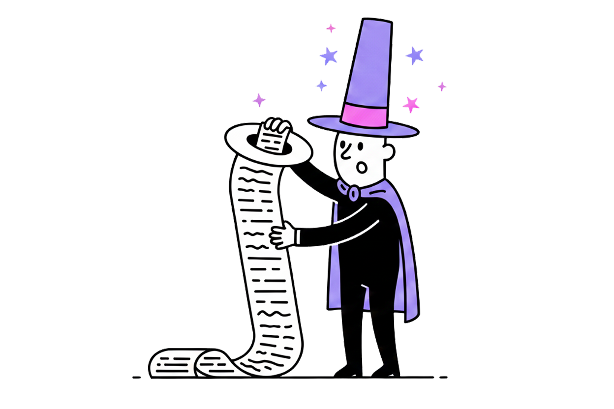 un mago sacando de su chistera un listado enorme de acciones a realizar antes que ofrecer descuentos