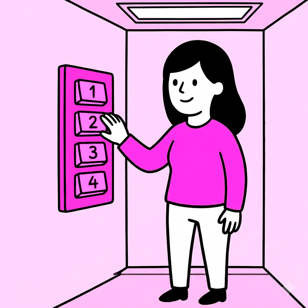 Mujer eligiendo entre cuatro opciones como representación de las claves para adaptar un negocio retail