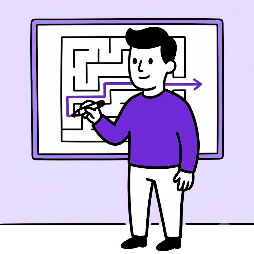 Profesional trazando el recorrido del usuario para mejorar la estructura de una página web