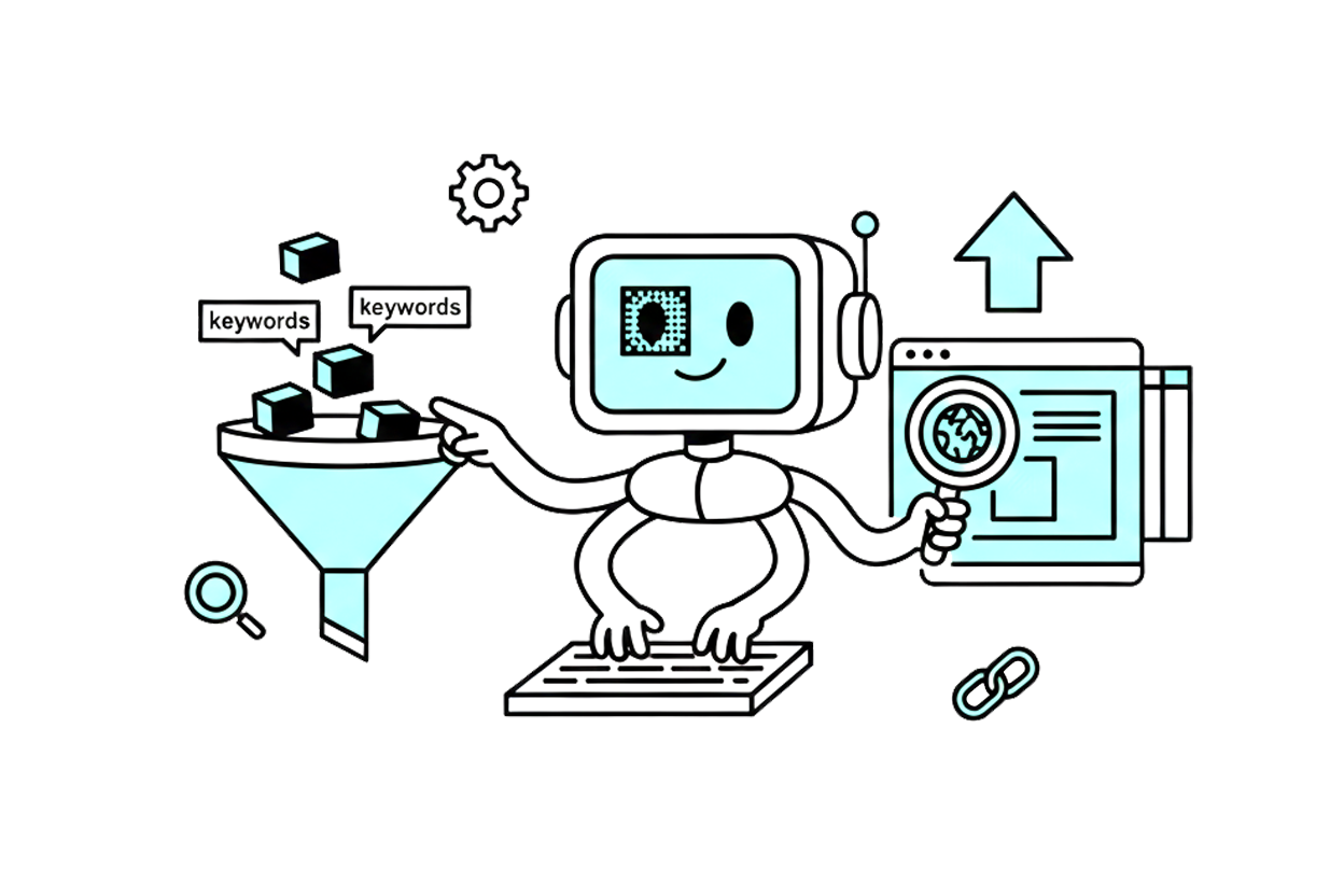 un agente de ia haciendo seo para posicionarse en resultados de inteligencias artificiales