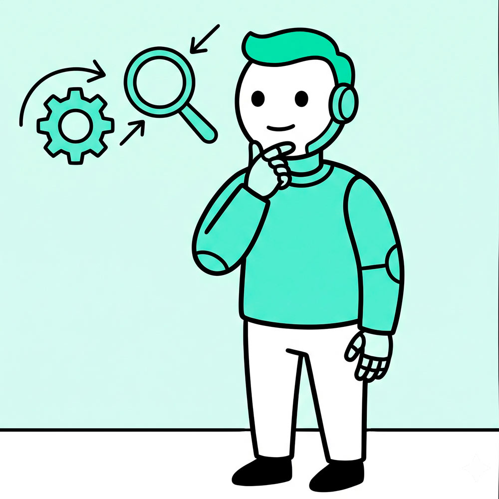 Agente de inteligencia artificial analizando búsquedas y procesos de posicionamiento
