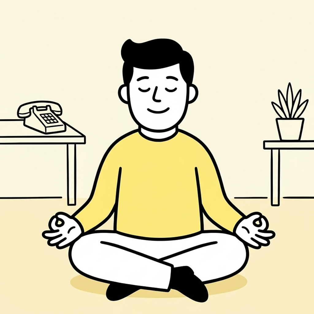 Profesional meditando como representación de la mentalidad growth