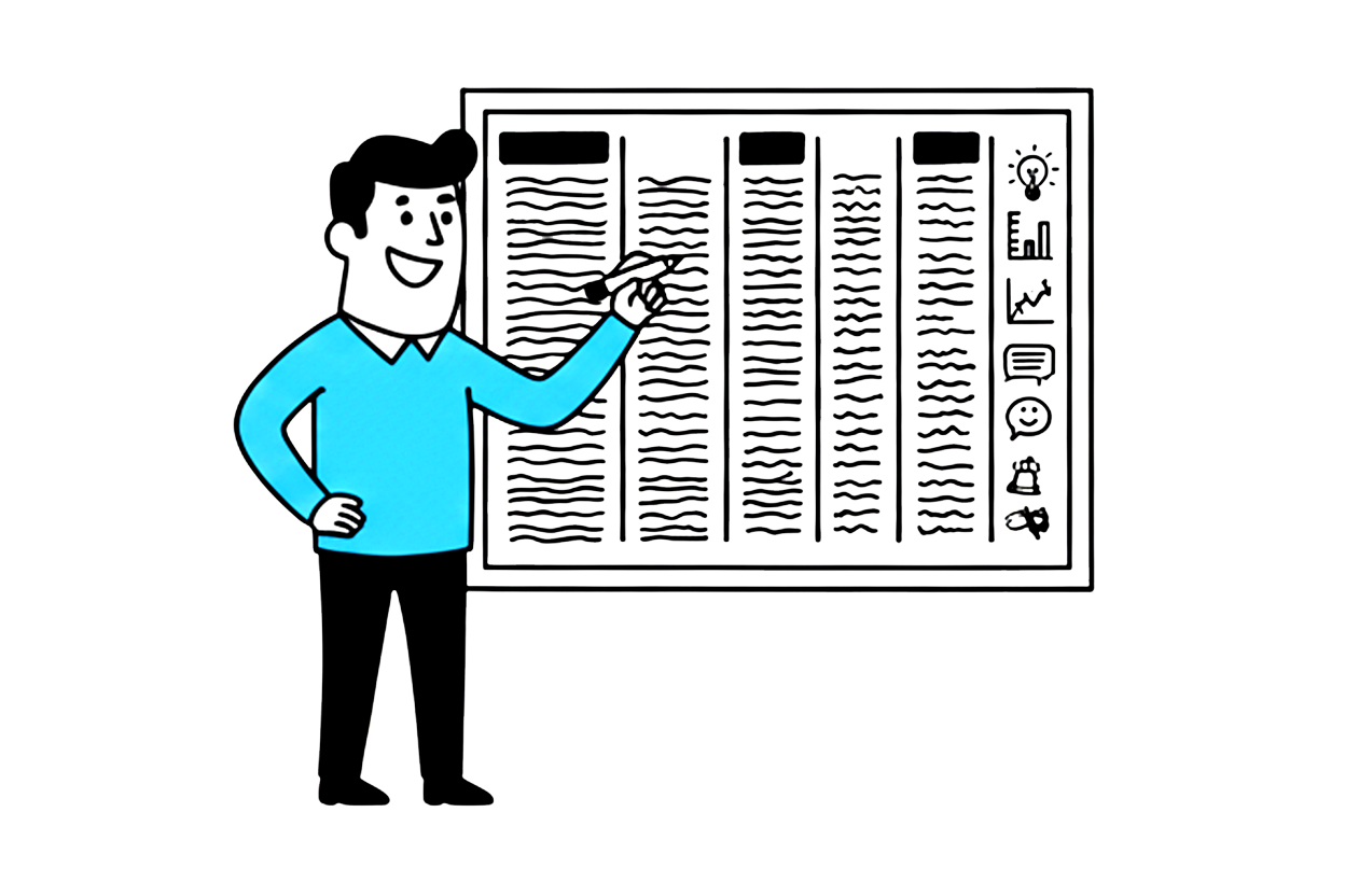 hombre esbozando un diseño web en una pizarra