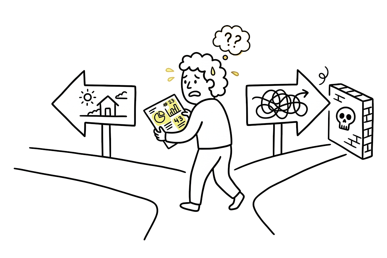 un empresario toma el camino incorrecto por culpa de métricas sin valor