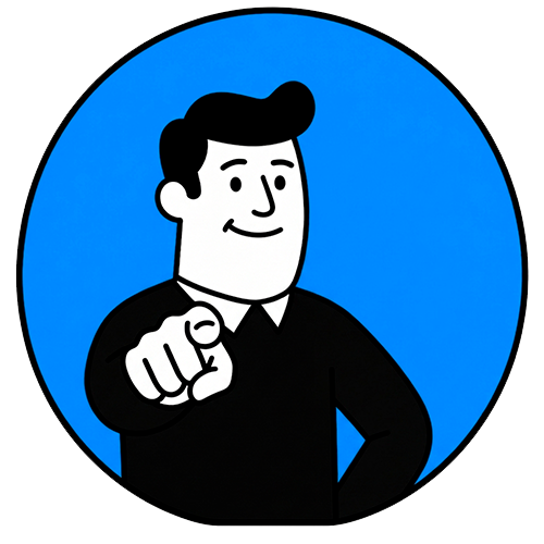 Ilustración de una persona señalando al frente, representando el inicio de un proyecto web bien planteado desde el principio.