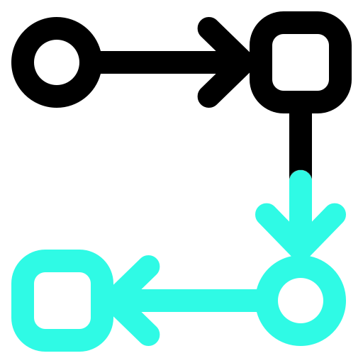 Icono de estrategia digital con nodos conectados, representando una auditoría SEO y planificación de palabras clave.
