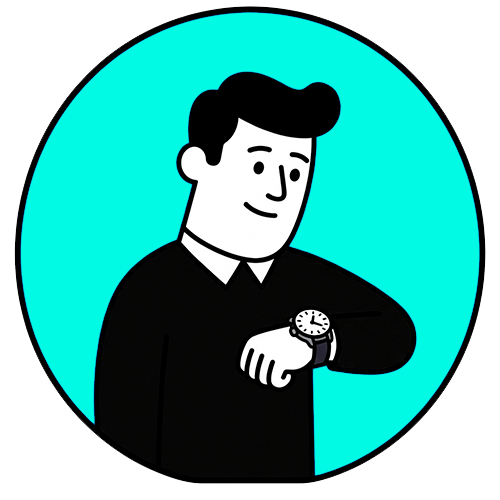 Ilustración de una persona mirando el reloj, representando campañas de Google Ads que consumen presupuesto sin generar retorno claro.