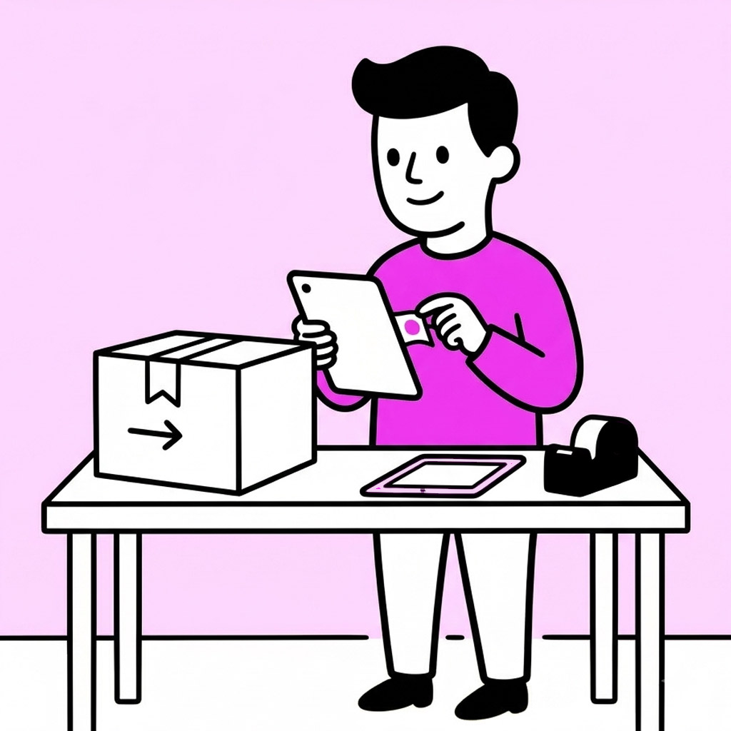 Persona gestionando pedidos y ventas de una tienda online