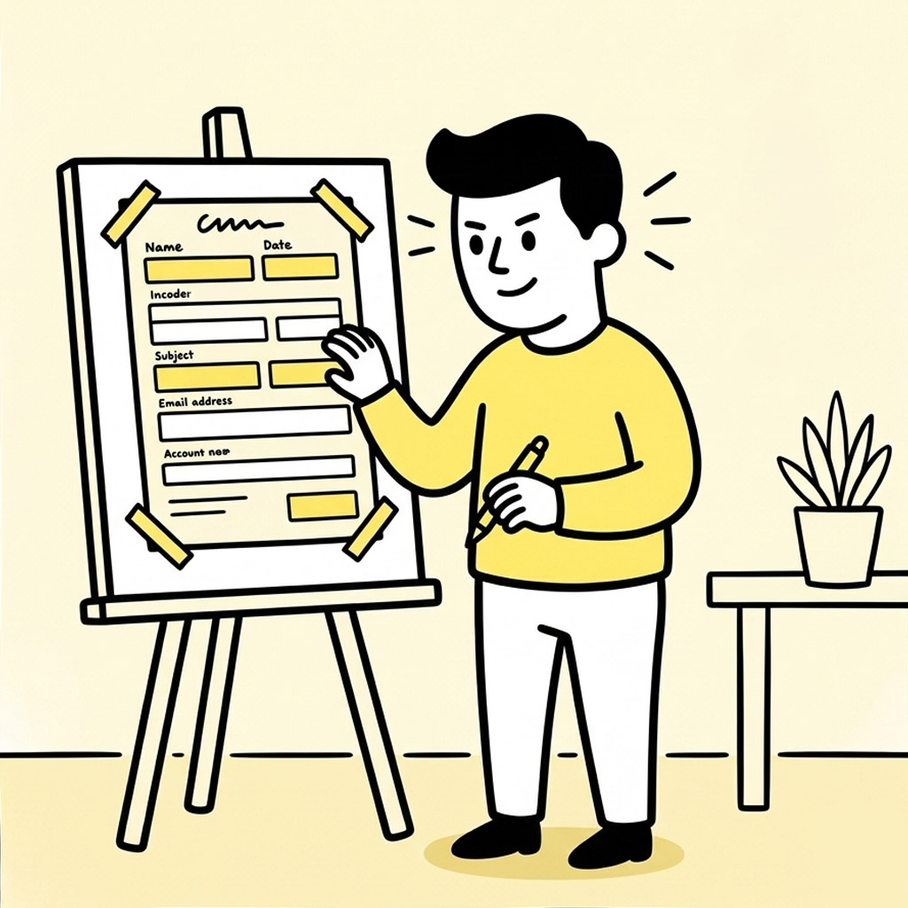 Hombre analizando un formulario web para mejorar su conversión