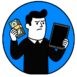 Ilustración de una persona con dinero y una tablet, representando inversión en marketing sin resultados por una web que no acompaña.