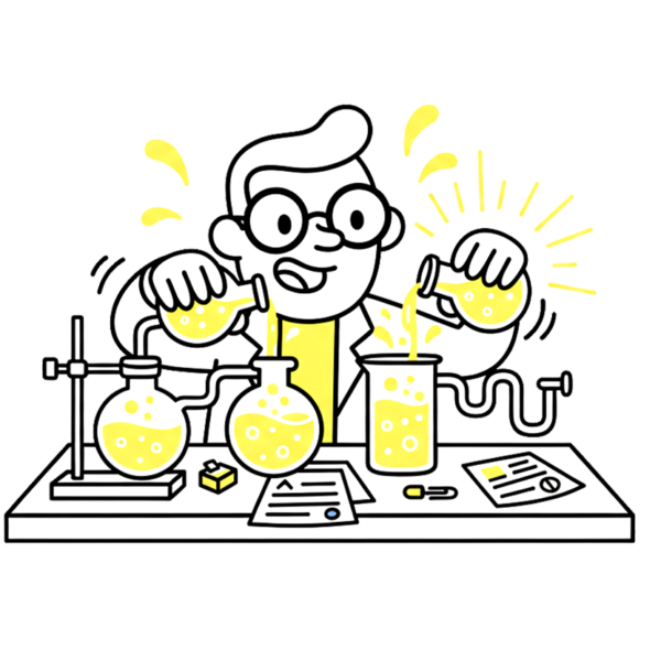 un cientifico representando lo que significa un ciclo de experimentación