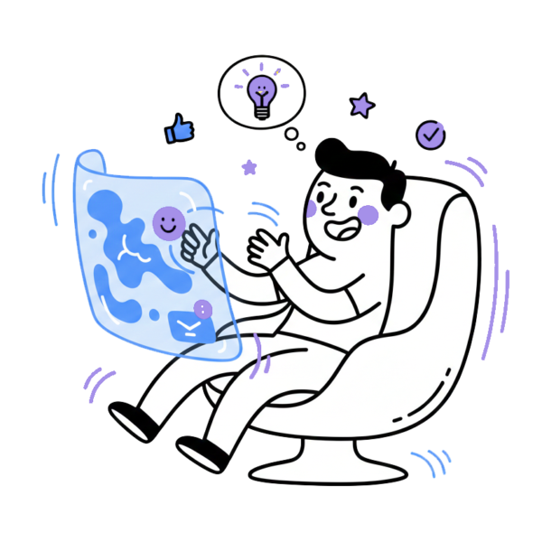 un hombre teniendo una experiencia multisensorial estrategia